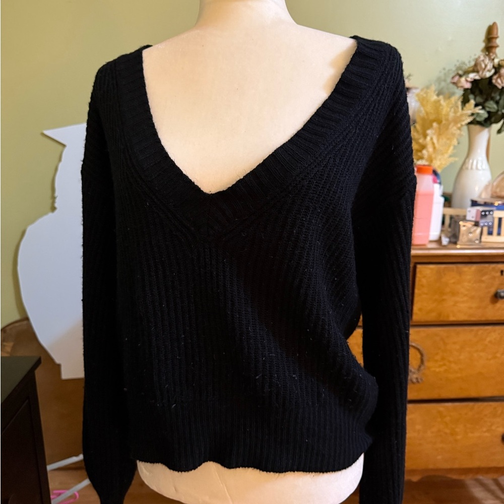 Black V-Neck Women's Sweater